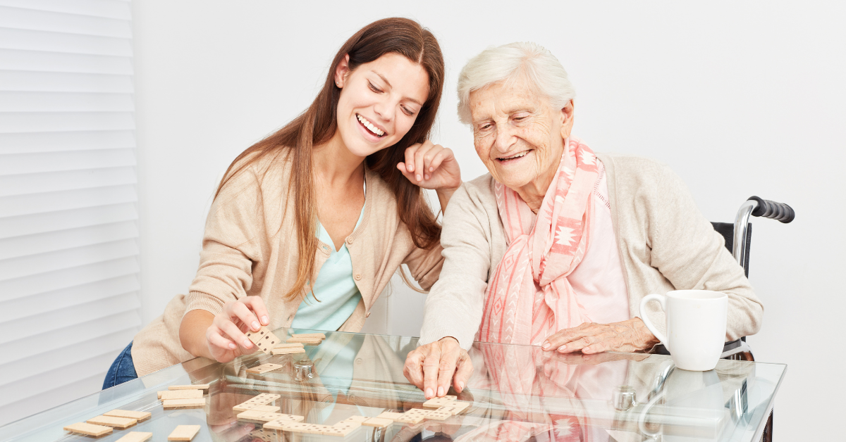a young woman with her grandmother